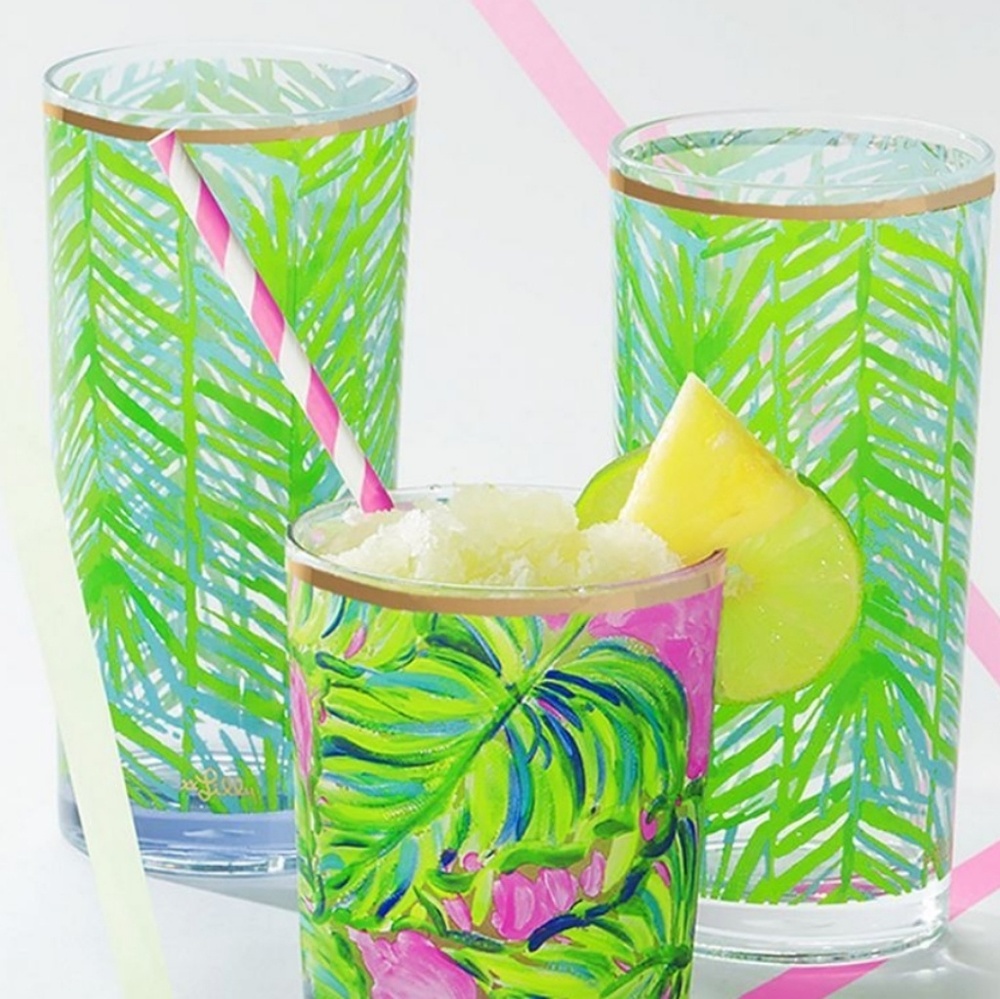 🌴 Lilly Pulitzer Acrylic Hi Ball Glasses